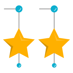Pendientes colgantes estrellas vectoriales Diseño PNG