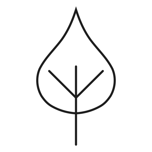 Icono de hoja en forma de corazón de tallo Diseño PNG