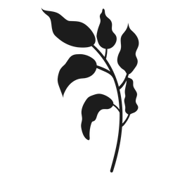 Stem with curvy leaves silhouette PNG Design