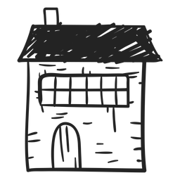 Hand gezeichnete Ikone des Steinhauses PNG-Design