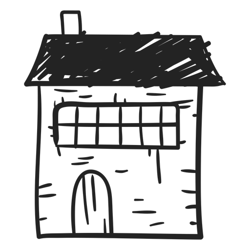 Stone house hand drawn icon PNG Design