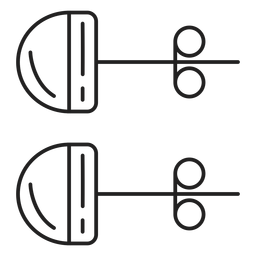 Ícone de brincos em preto e branco Desenho PNG