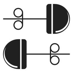 Ícone de brincos pretos Desenho PNG