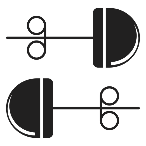 Pendientes de botón icono negro Diseño PNG