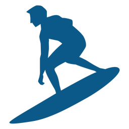 Surfer balancing on board silhouette Transparent PNG