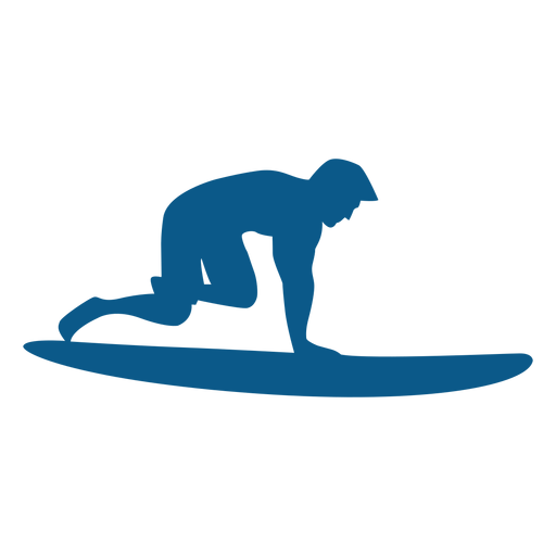 Surfing pop up position silhouette PNG Design