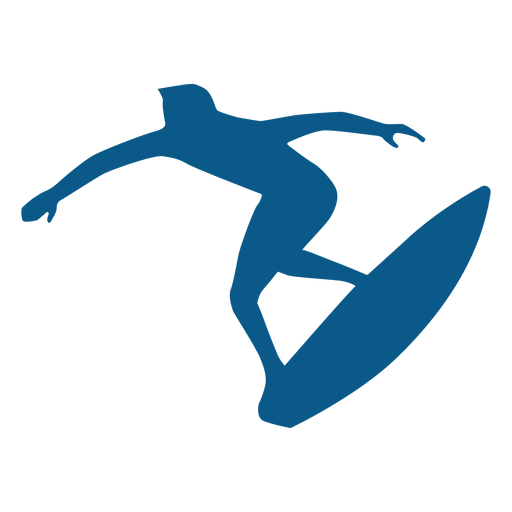Surfing position silhouette PNG Design