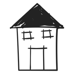 Icono de casa dibujada mano alta Diseño PNG