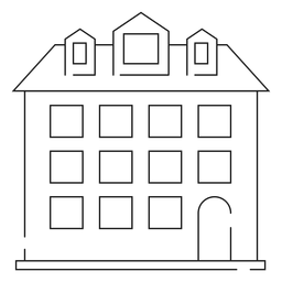 Icono de delgada línea de casa alta Diseño PNG