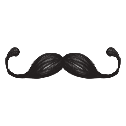 The handlebar moustache brush stroke icon PNG Design