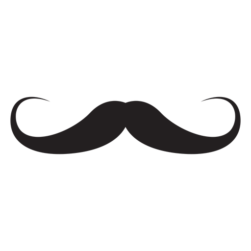 Silueta de bigote de manillar delgado Diseño PNG