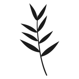 Hojas delgadas en silueta de tallo Diseño PNG