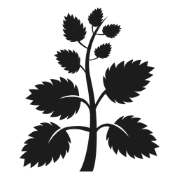 Tree trunk with fan leaves silhouette Transparent PNG
