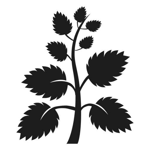 Tronco de árbol con silueta de hojas de abanico Diseño PNG