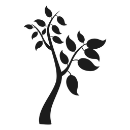 Árvore com ramos e ícone de folhas grandes Transparent PNG