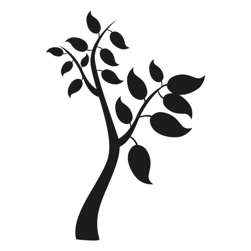 Tree with branches and big leaves icon PNG Design