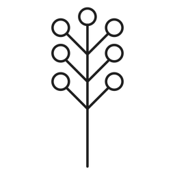 Tree with circular leaves silhouette PNG Design