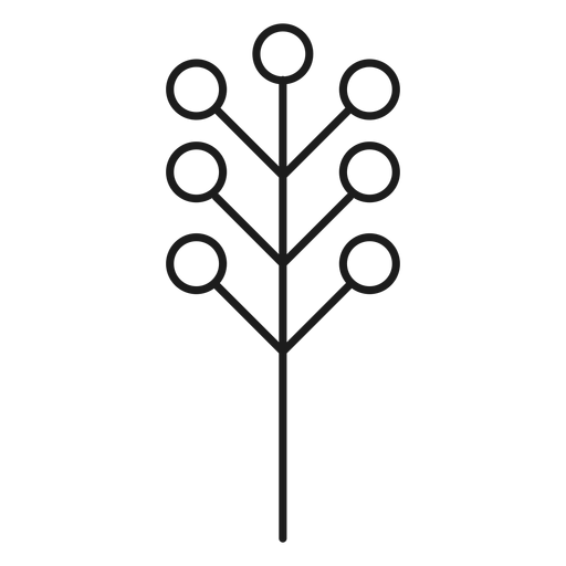 Árbol con silueta de hojas circulares Diseño PNG