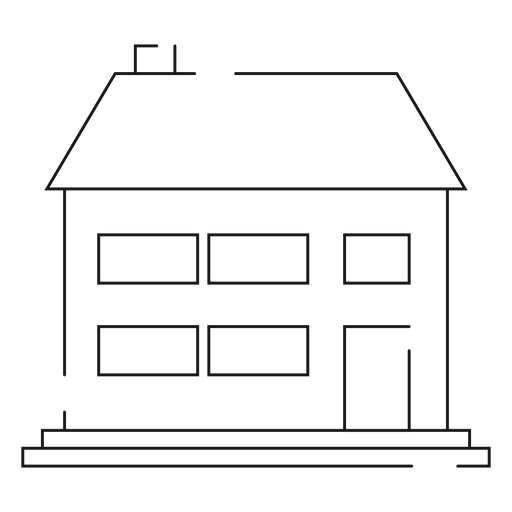 Two storey house line icon PNG Design