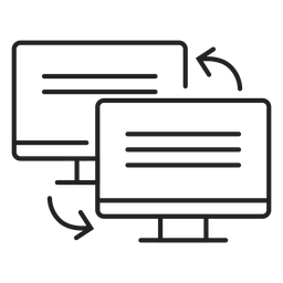 Icono de enlace de dos computadoras Diseño PNG Transparent PNG