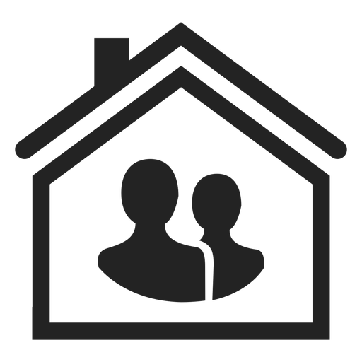 Two person in a home icon PNG Design