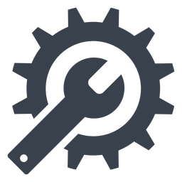 Symbol für Schraubenschlüssel und Zahnrad PNG-Design