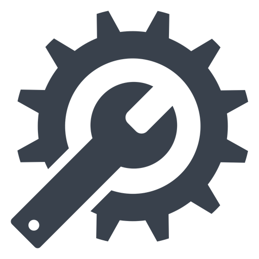 Icono de llave inglesa y engranaje Diseño PNG