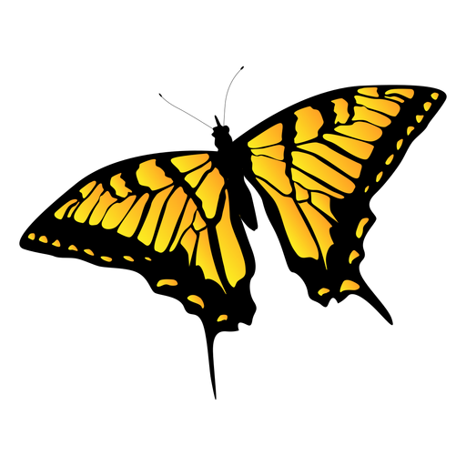 Desenho de borboleta amarela no jardim