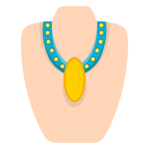 Yellow pendant thick necklace vector PNG Design