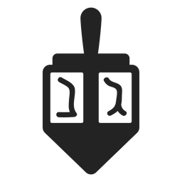 Dreidel icono negro Transparent PNG