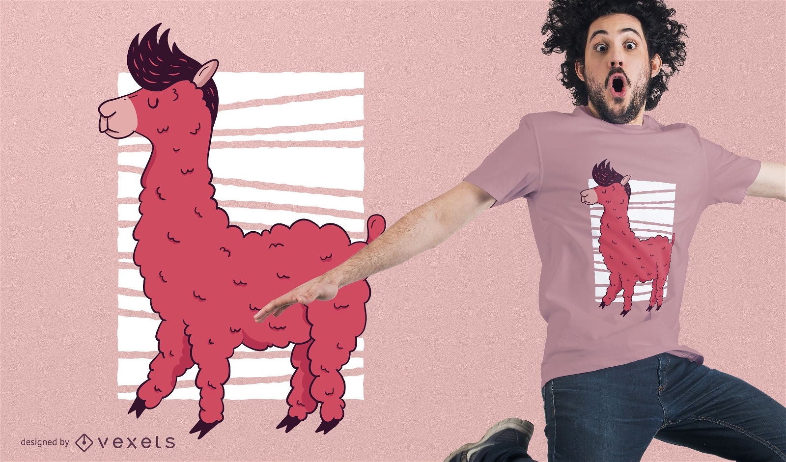 Design de camiseta Pink Llama