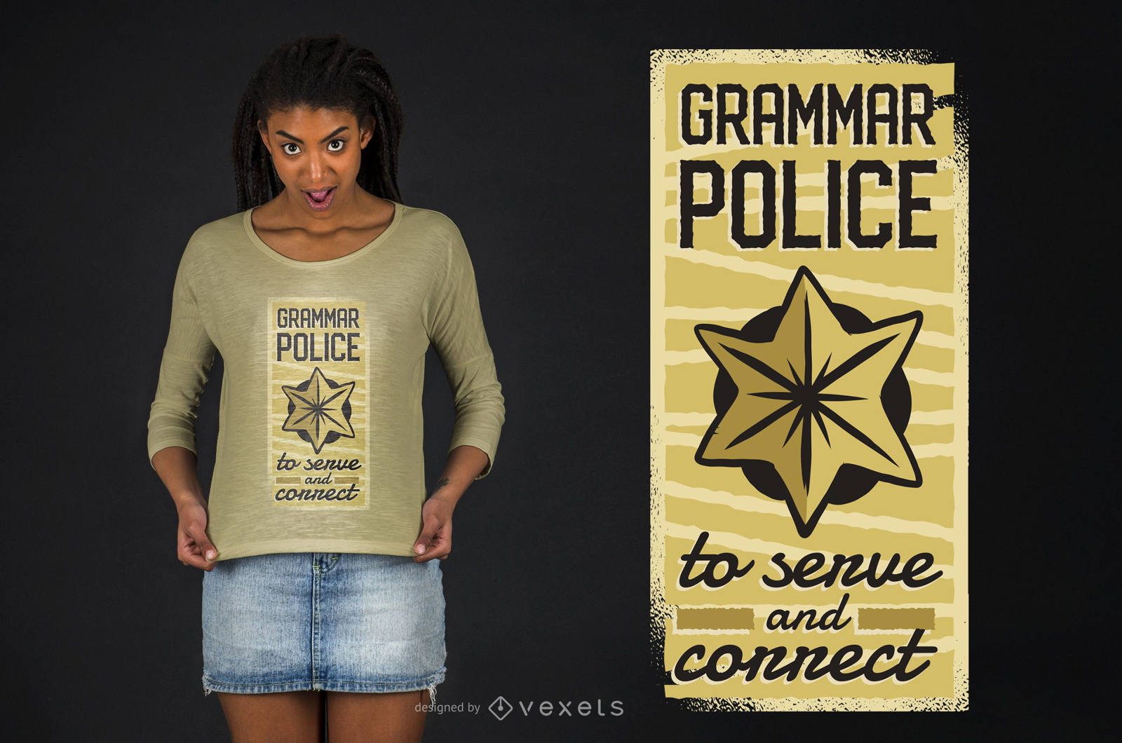 Grammatik Polizei T-Shirt Design
