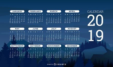 Diseño de calendario temático de la naturaleza