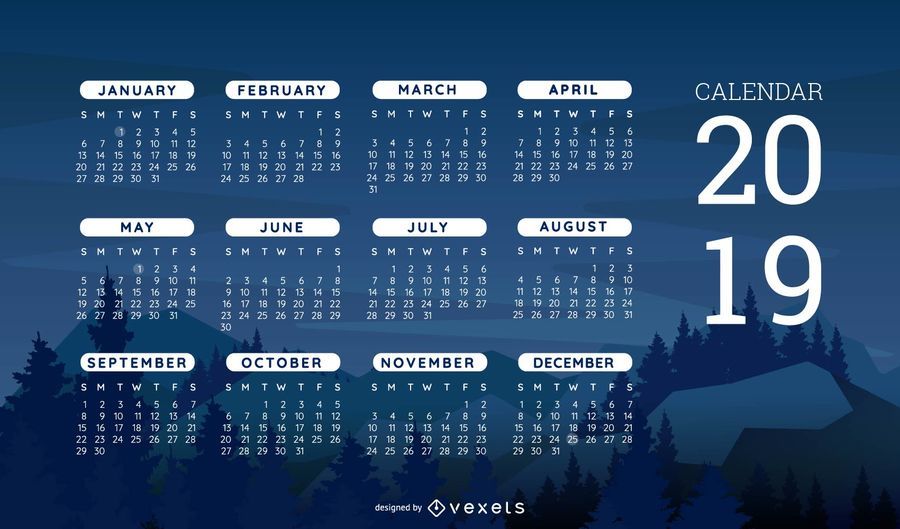 Design de calendário com tema da natureza Design de calendário com tema da natureza