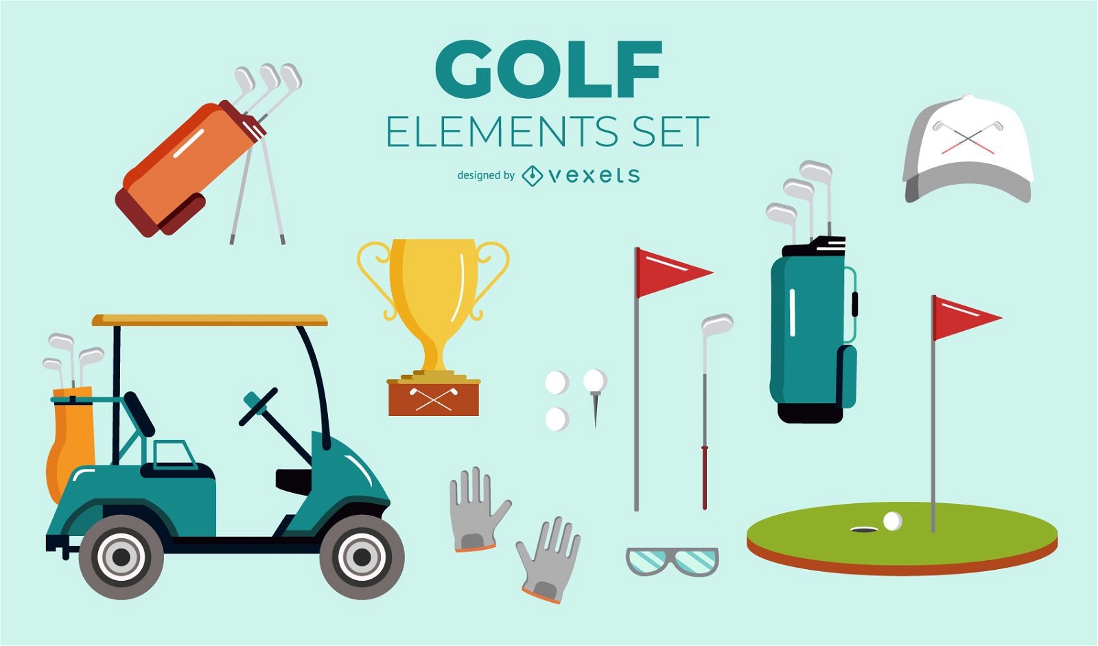 Conjunto de elementos de golfe