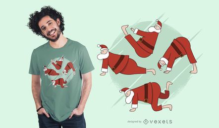 Projeto do t-shirt do papai noel da ioga Projeto do t-shirt do papai noel da ioga