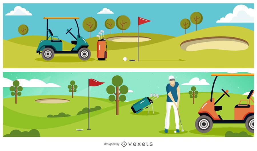 Banner de ilustración del club de golf Banner de ilustración del club de golf