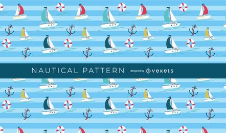 Seamless Nautical Boat Pattern Seamless Nautical Boat Pattern