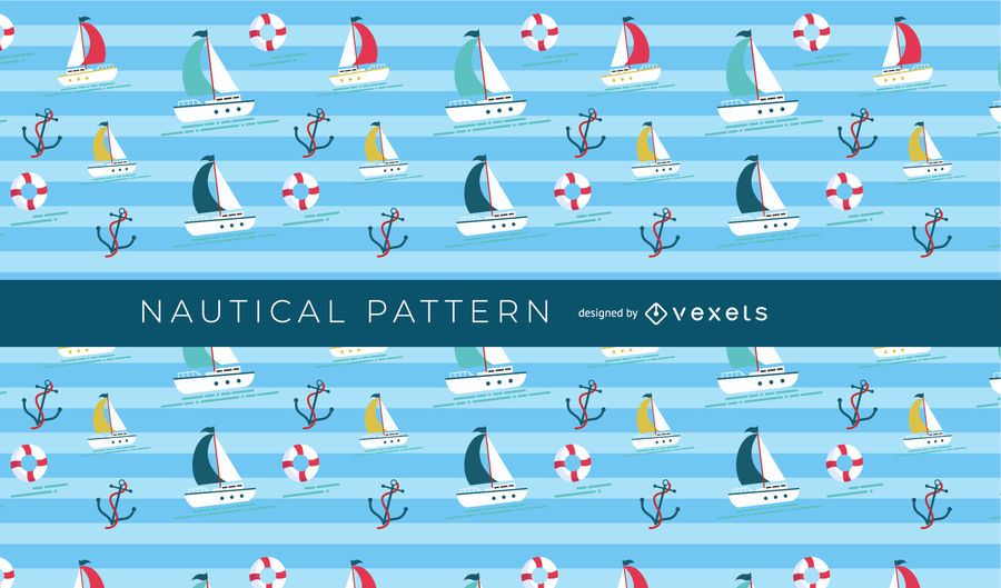 Seamless Nautical Boat Pattern Seamless Nautical Boat Pattern