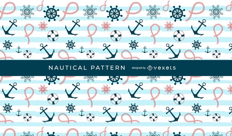 Seamless Nautical Pattern Design Seamless Nautical Pattern Design
