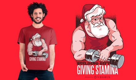 Santa at the Gym T Shirt Design Santa at the Gym T-Shirt Design