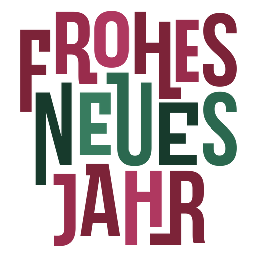 Frohes neues jahr mensaje de letras Diseño PNG