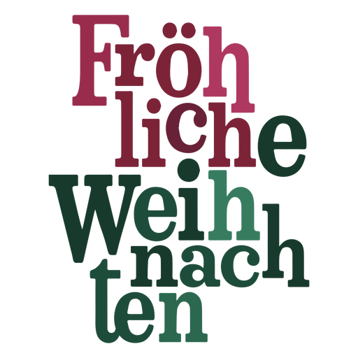 Letras de Fröhliche weihnachten Diseño PNG