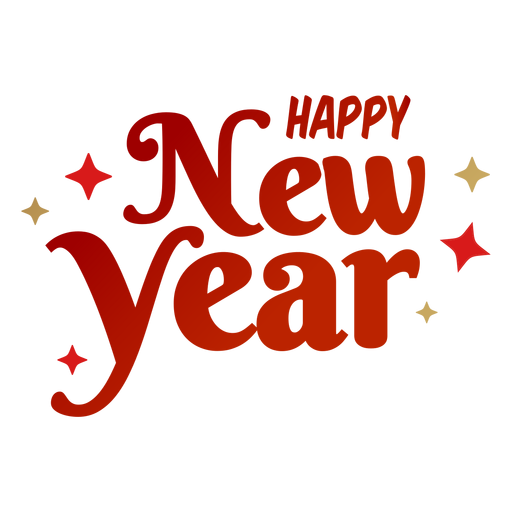 Letras de feliz ano novo Desenho PNG
