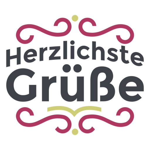 Herzlichste grüße lettering PNG Design