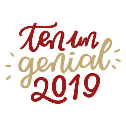 Zehn un geniale 2019-Schrift PNG-Design