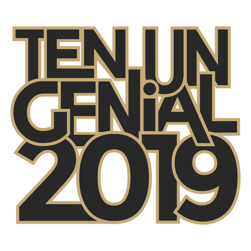 Ten un genial 2019 lettering message PNG Design