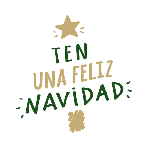 Dez una feliz navidad lettering mensagem Desenho PNG