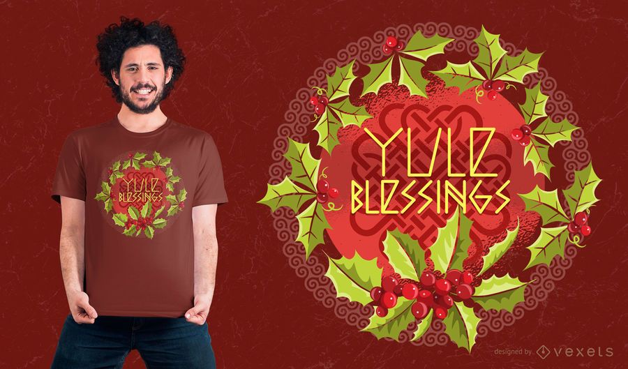 Projeto do t-shirt das bênçãos de Yule Projeto do t-shirt das bênçãos de Yule
