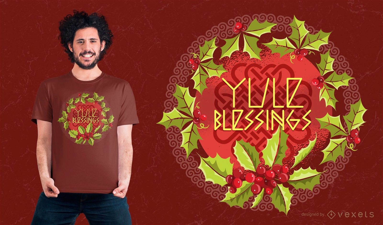 Design de camisetas Yule Blessings